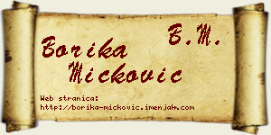 Borika Micković vizit kartica